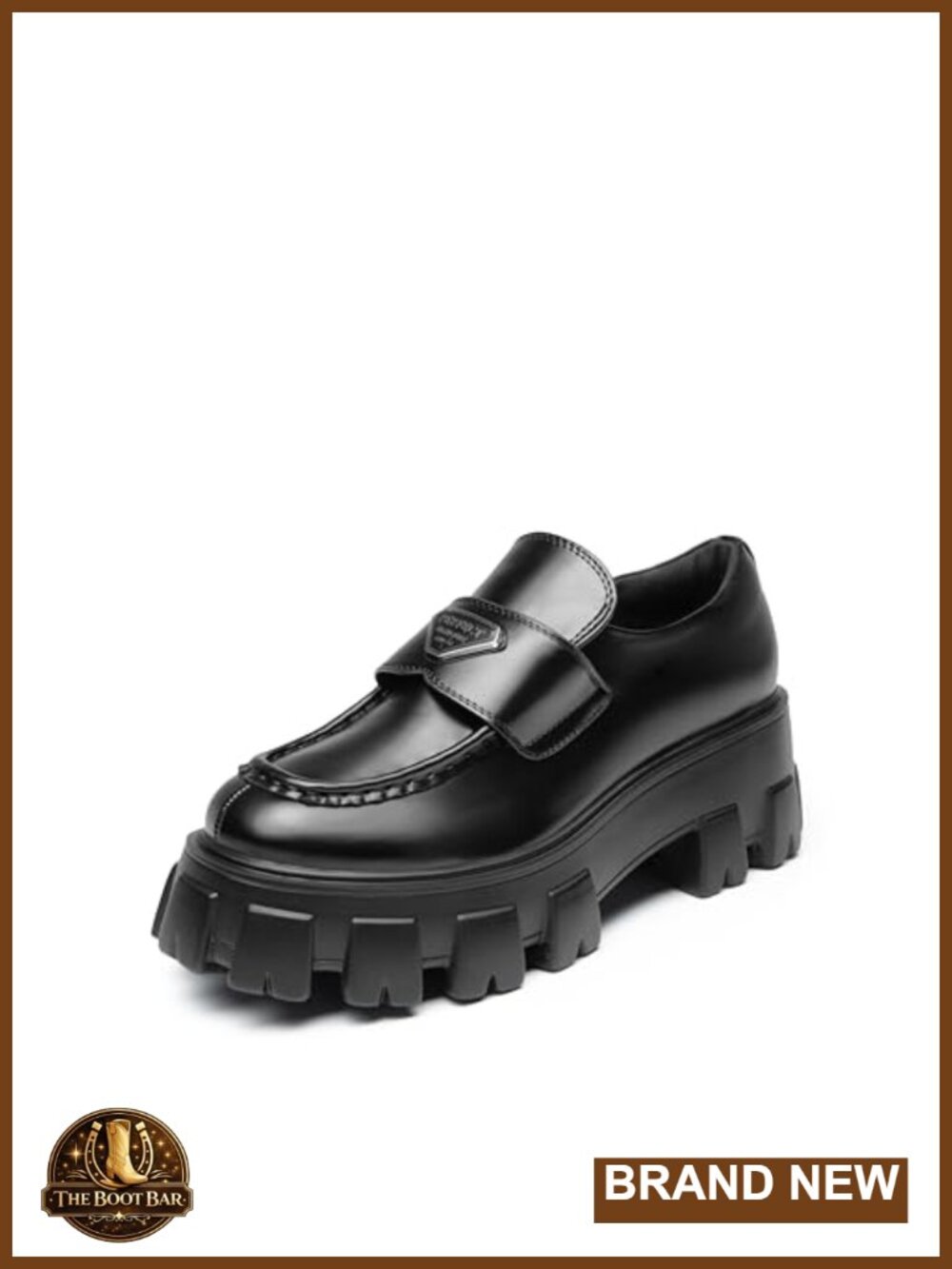 Women's Platform Chunky Loafers Vegan Patent Slip-On Business Casual Shoes